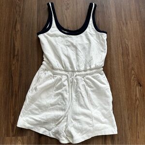 Sweaty Betty After Class Tie Waist Romper Size‎ 4 White Tank Terry Cloth Shorts